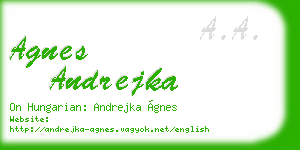 agnes andrejka business card
